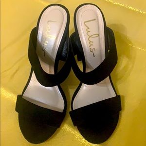 Lulus Black Sandal Heels